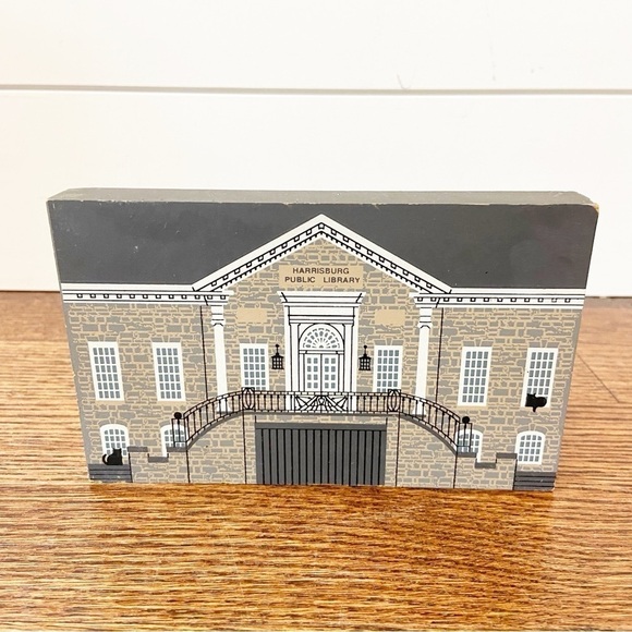 The Cat’s Meow | Vintage 1995 Series XIII Harrisburg Public Library Mini Wooden - Picture 1 of 8